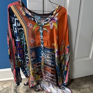 Johnny Was Multicolor Floral Blouse